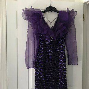 Vintage Purple Sequin Dress